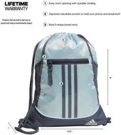 Adidas Alliance II Sack Pack -Basketball Style Shop ALLIANCESP 5155140 AlmostBlueOinxGrey TEC