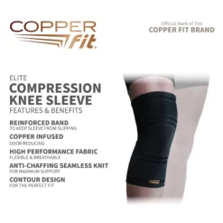 CopperFit Elite Knee Sleeve 8 CopperFit Elite Knee Sleeve -Basketball Style Shop CFEKNW CFEKNLXLW Black ADD