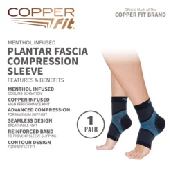 Copper Fit ICE Plantar Fascia Compression Sleeves 9 Copper Fit ICE Plantar Fascia Compression Sleeves -Basketball Style Shop CFIPL LXL4 Black TEC alt2