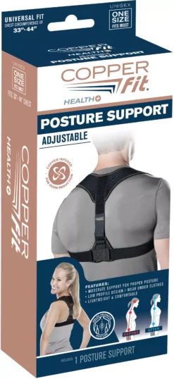 Copper Fit Posture Support -Basketball Style Shop CFPT1SZ4 Black PKG