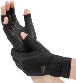 Copper Fit Hand Relief Compression Gloves 11 Copper Fit Hand Relief Compression Gloves -Basketball Style Shop CFRRGL LXL Black DET