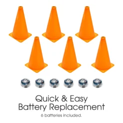 Cipton Light-Up LED Agility Cones - 6 Pack -Basketball Style Shop CPTN2001 Orange DET