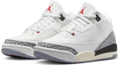 Air Jordan 3 Retro Kids' Preschool Basketball Shoes -Basketball Style Shop DM0966 100 WhiteBlackRed AL
