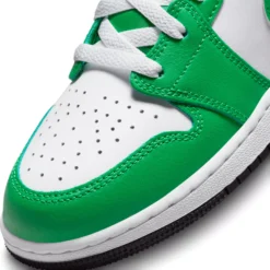 Jordan Kids' Grade School Air Jordan 1 Mid Basketball Shoes -Basketball Style Shop DQ8423 301 GreenBlackWhite DET