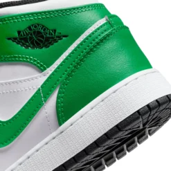 Jordan Kids' Grade School Air Jordan 1 Mid Basketball Shoes -Basketball Style Shop DQ8423 301 GreenBlackWhite DET alt1