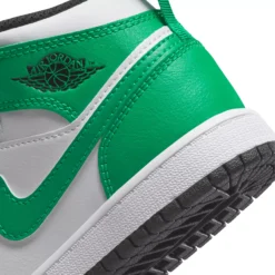 Jordan Kids' Preschool Air Jordan 1 Mid Basketball Shoes -Basketball Style Shop DQ8424 301 GreenBlackWhite DET alt1