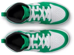 Jordan Kids' Preschool Air Jordan 1 Mid Basketball Shoes -Basketball Style Shop DQ8424 301 GreenBlackWhite TOP